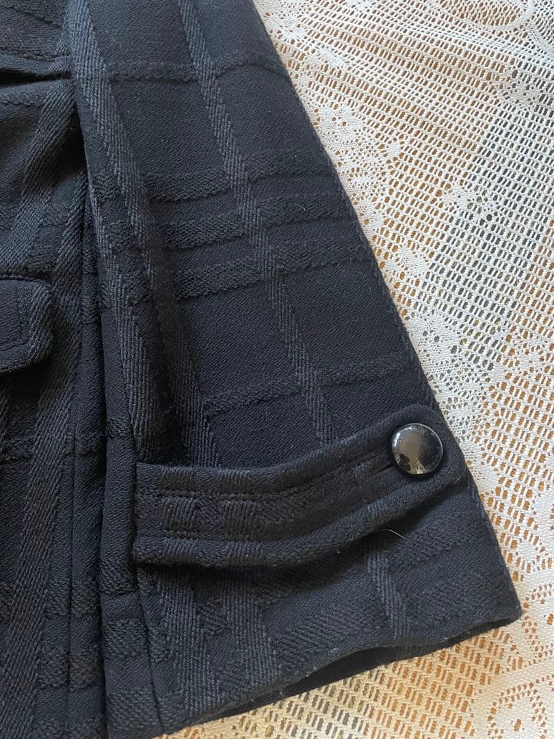 バーバリーブルーレーベルAラインウールコート　ブラック