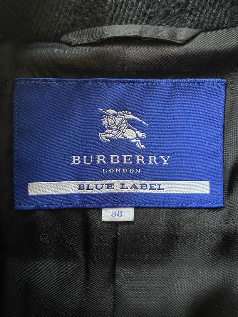 バーバリーブルーレーベルAラインウールコート　ブラック