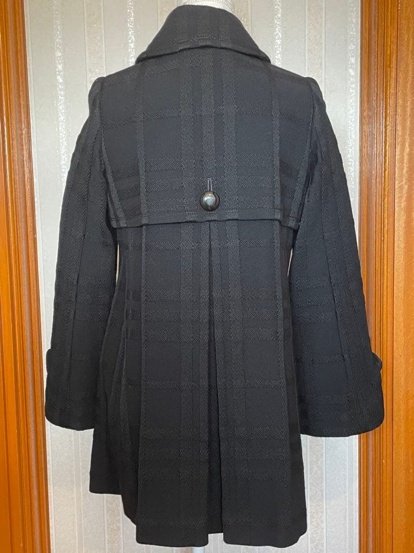 バーバリーブルーレーベルAラインウールコート　ブラック
