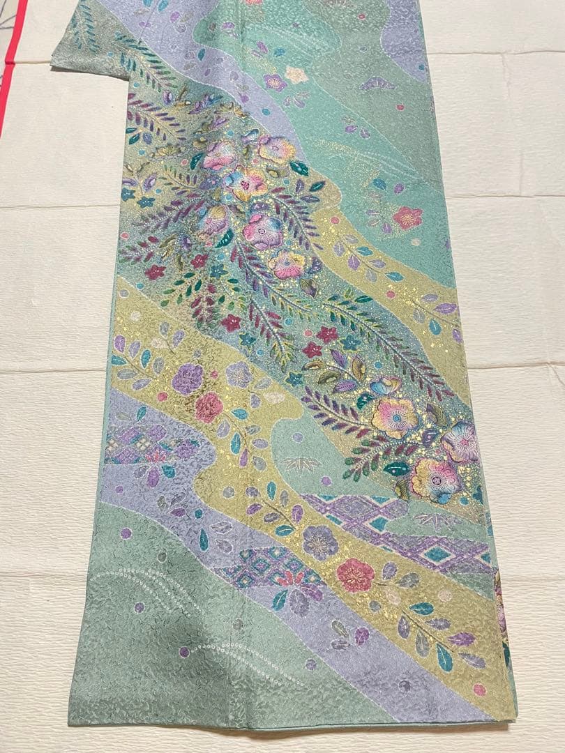 訪問着フルセット　辻ヶ花　金彩　絞り　地紋　高級　金銀糸　正絹　入学式　卒業式