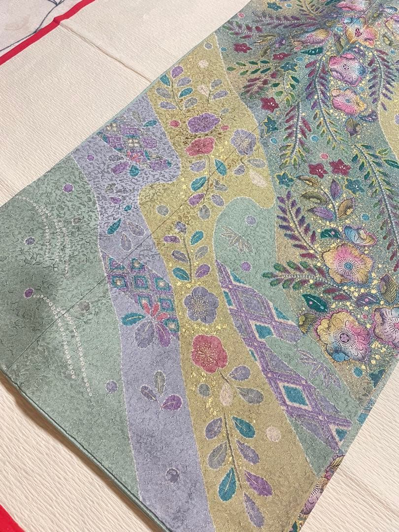 訪問着フルセット　辻ヶ花　金彩　絞り　地紋　高級　金銀糸　正絹　入学式　卒業式