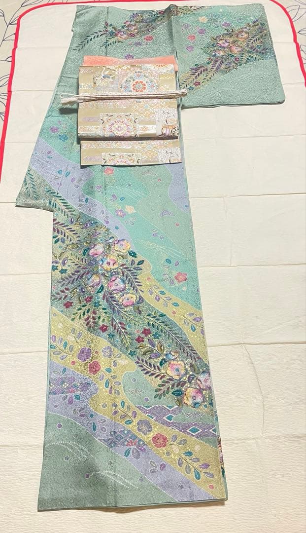 訪問着フルセット　辻ヶ花　金彩　絞り　地紋　高級　金銀糸　正絹　入学式　卒業式