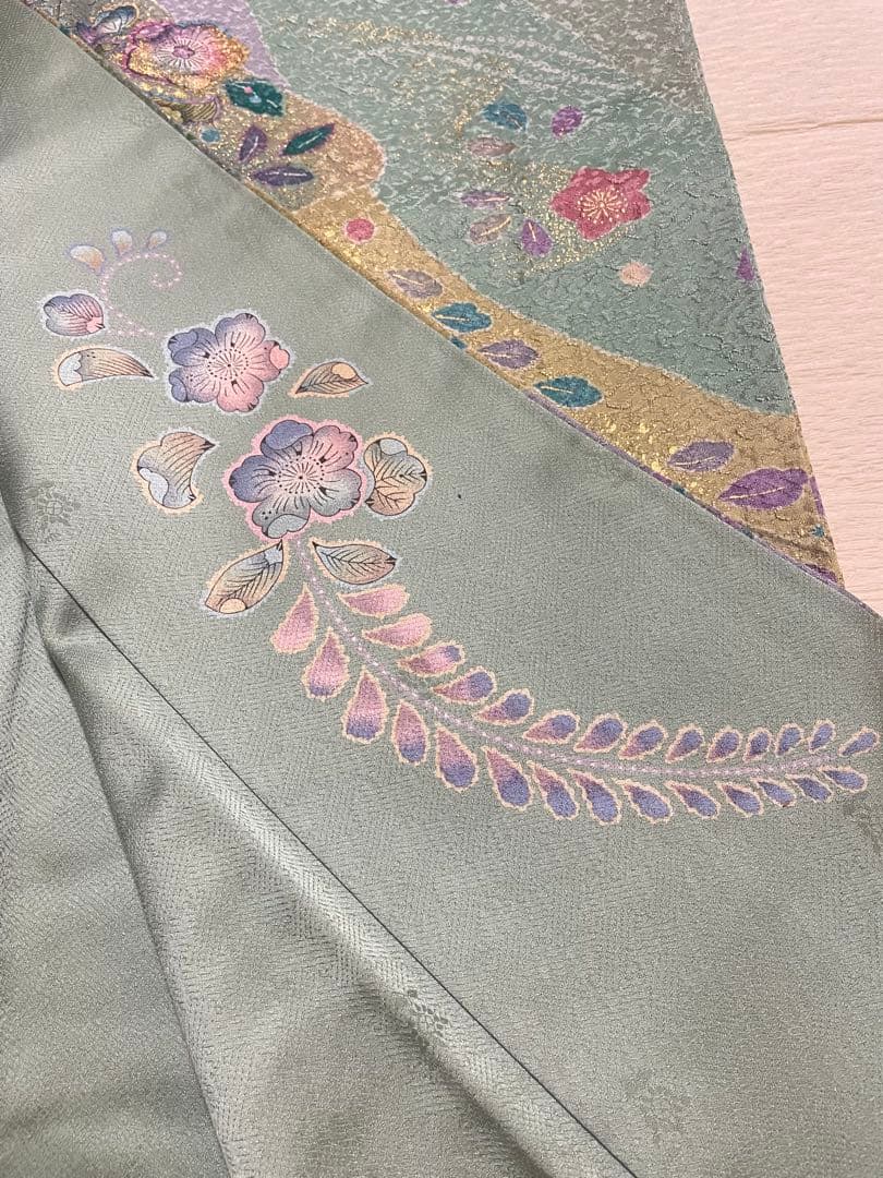 訪問着フルセット　辻ヶ花　金彩　絞り　地紋　高級　金銀糸　正絹　入学式　卒業式