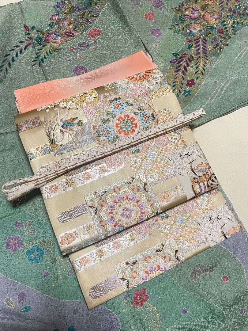 訪問着フルセット　辻ヶ花　金彩　絞り　地紋　高級　金銀糸　正絹　入学式　卒業式