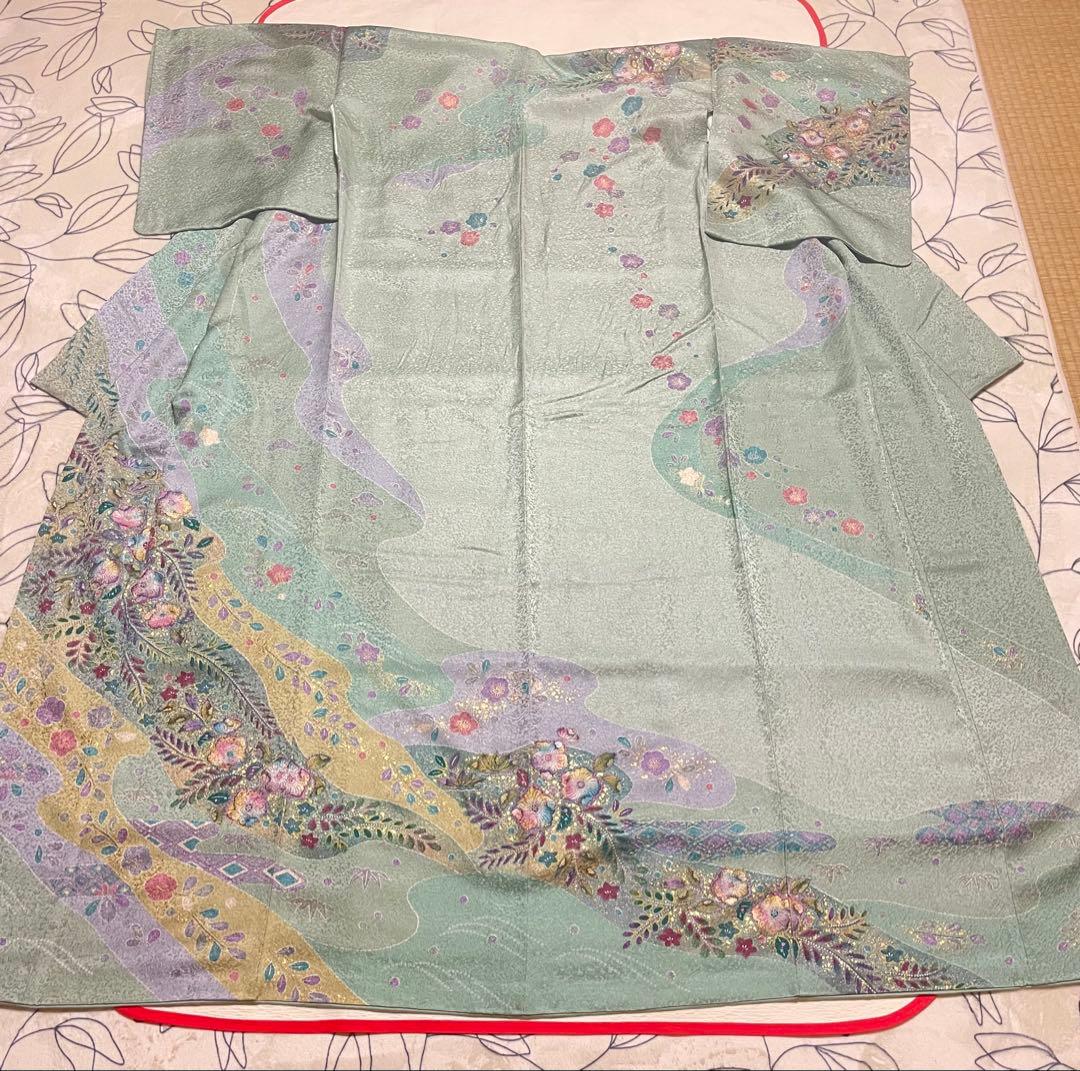 訪問着フルセット　辻ヶ花　金彩　絞り　地紋　高級　金銀糸　正絹　入学式　卒業式