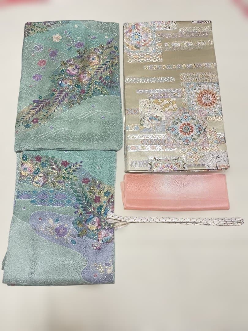 訪問着フルセット　辻ヶ花　金彩　絞り　地紋　高級　金銀糸　正絹　入学式　卒業式