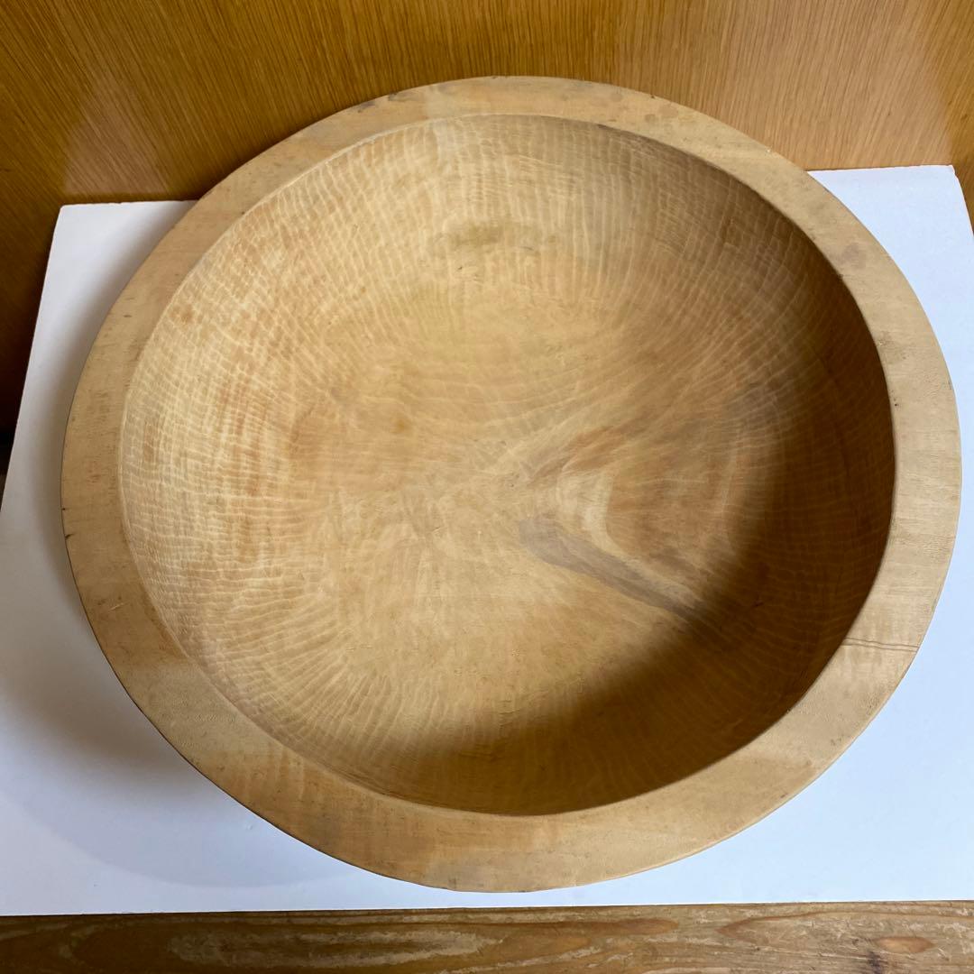 信州秋山郷　こね鉢　木鉢　蕎麦　うどんこね鉢　栃の木　手彫り　くり抜き　42cm