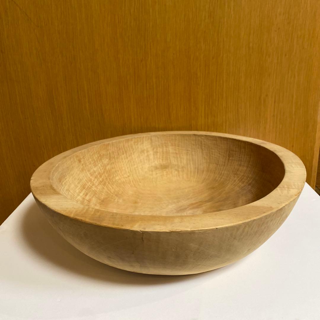 信州秋山郷　こね鉢　木鉢　蕎麦　うどんこね鉢　栃の木　手彫り　くり抜き　42cm