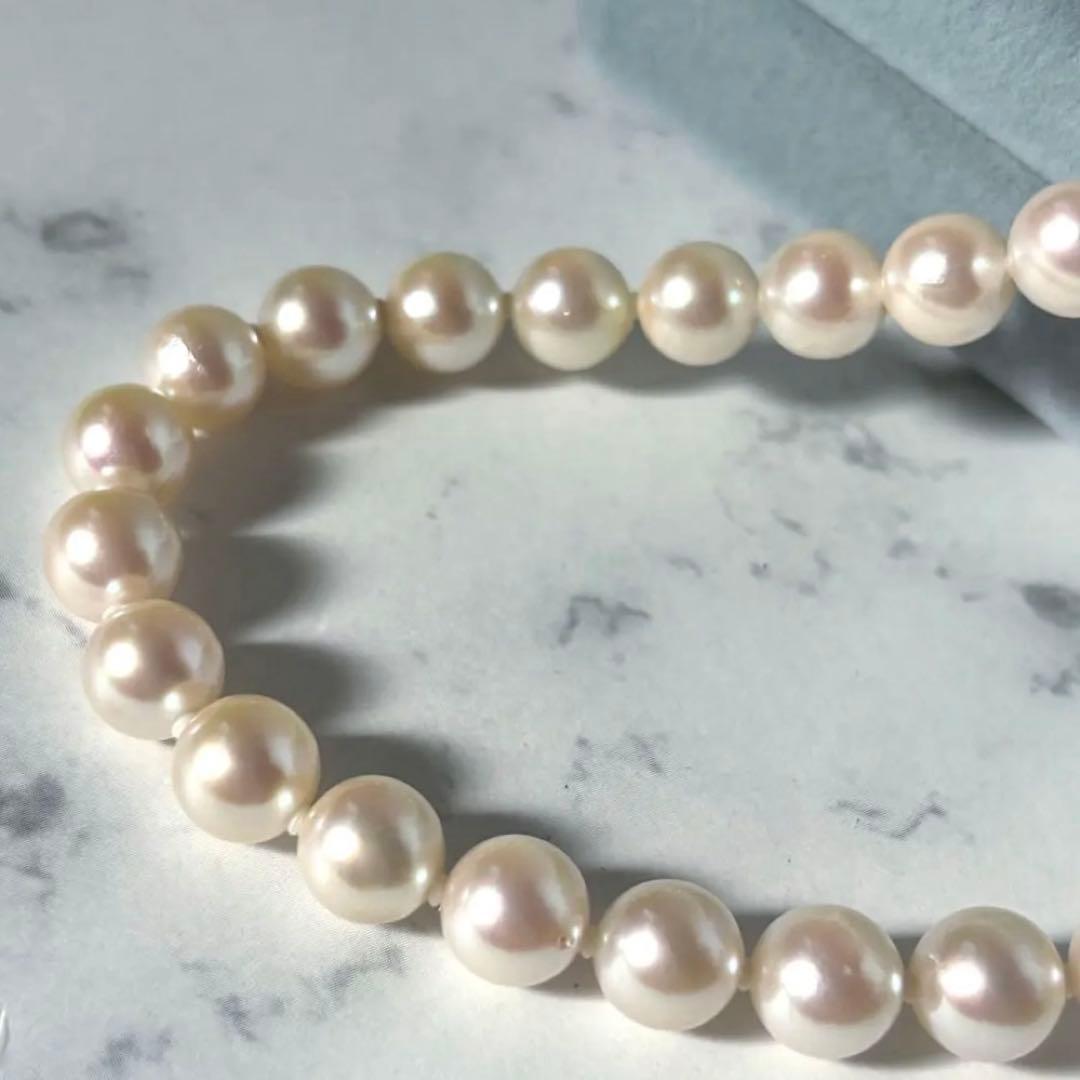 干渉色◎✨大珠8.5mm あこやパールネックレス オールノット仕上　イヤリング付