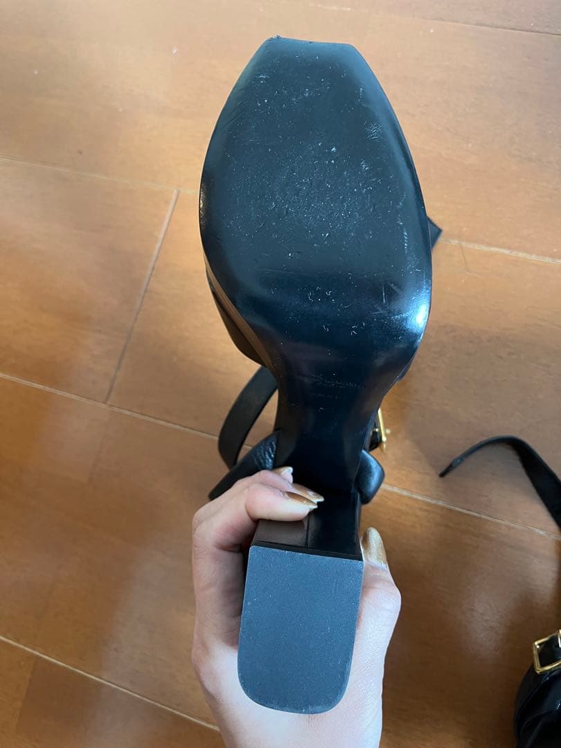 大特価❗️SAINT LAURENT ブラック プラットフォームサンダル