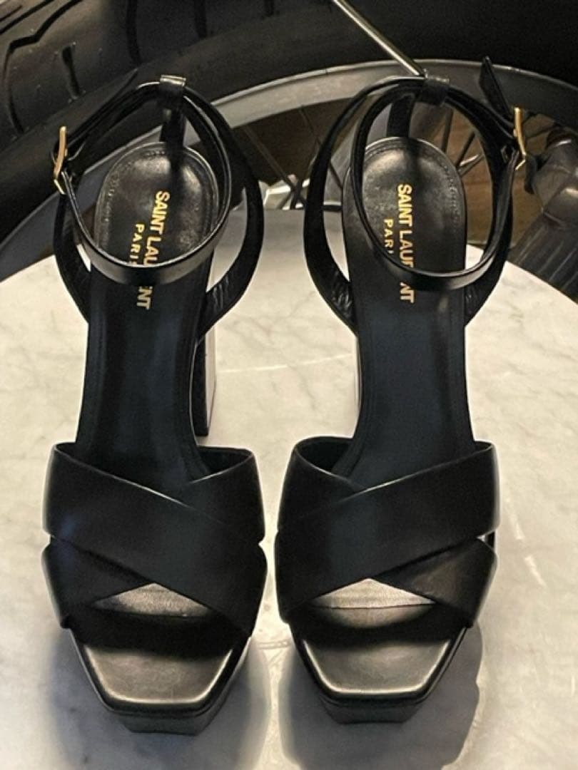 大特価❗️SAINT LAURENT ブラック プラットフォームサンダル