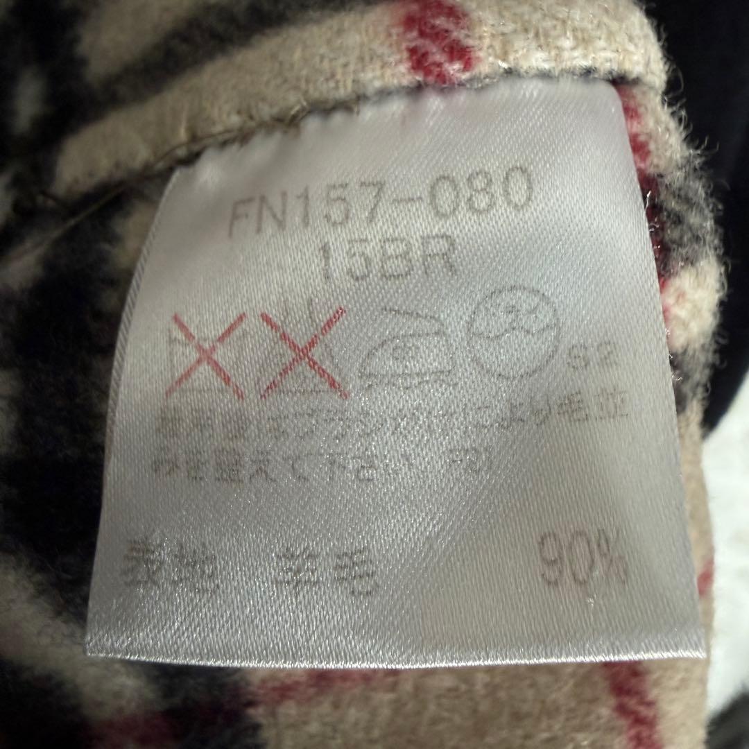 極美品 バーバリーロンドン カシミヤ混 ノバチェック 2way ロングコート 黒