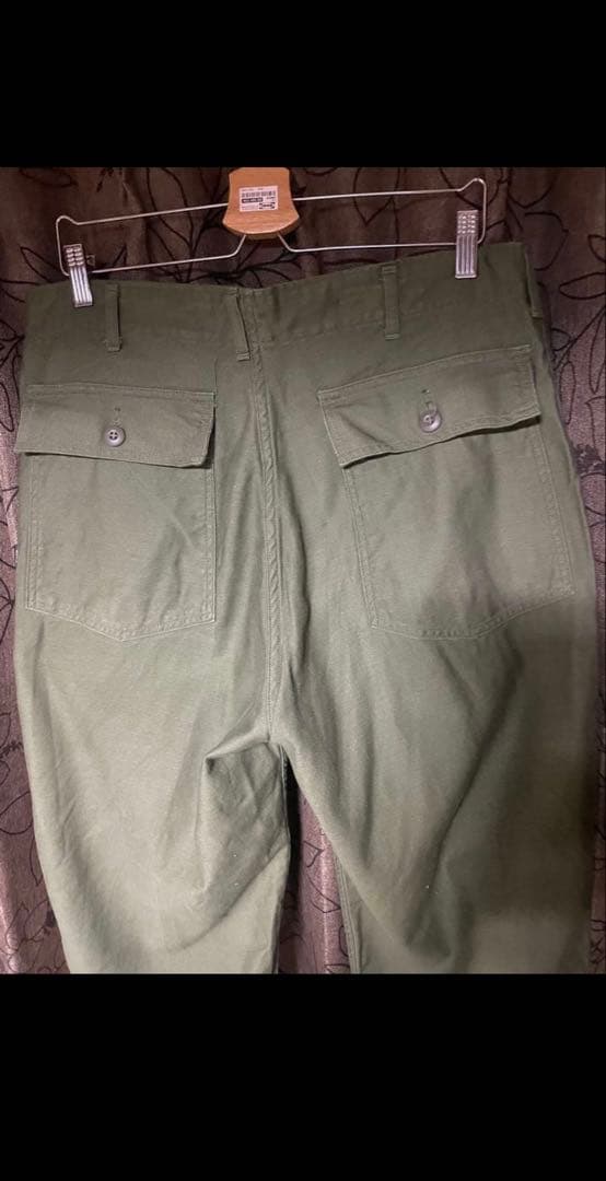 70s og107 w38 ベイカーパンツ オリーブグリーン ワークパンツ