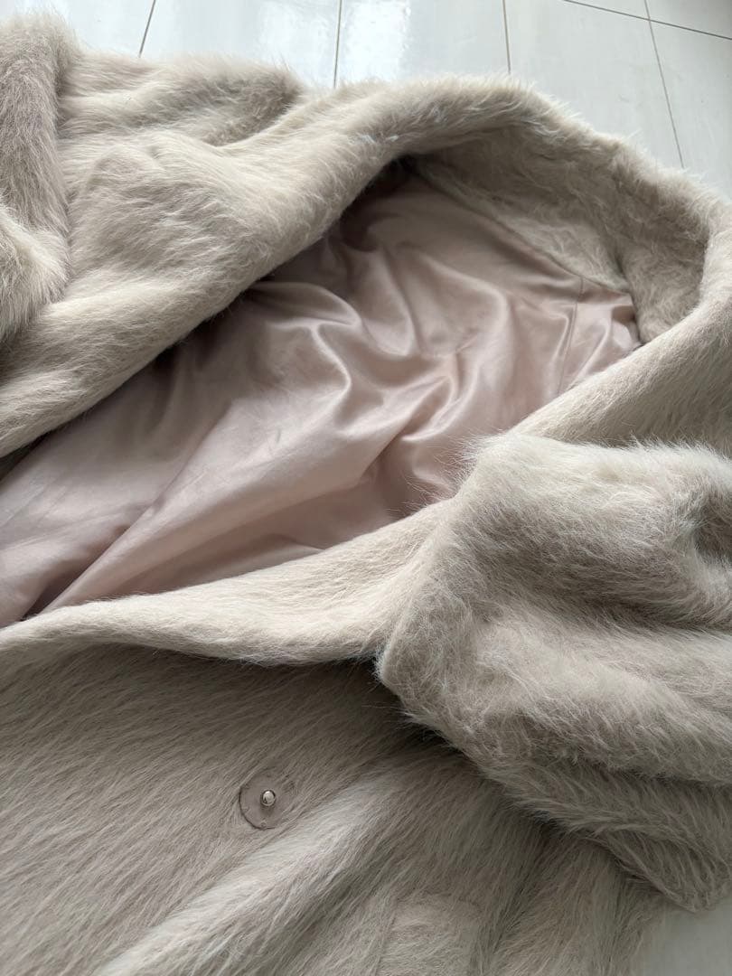 SNIDELシャギーコクーンコート ベージュsize0