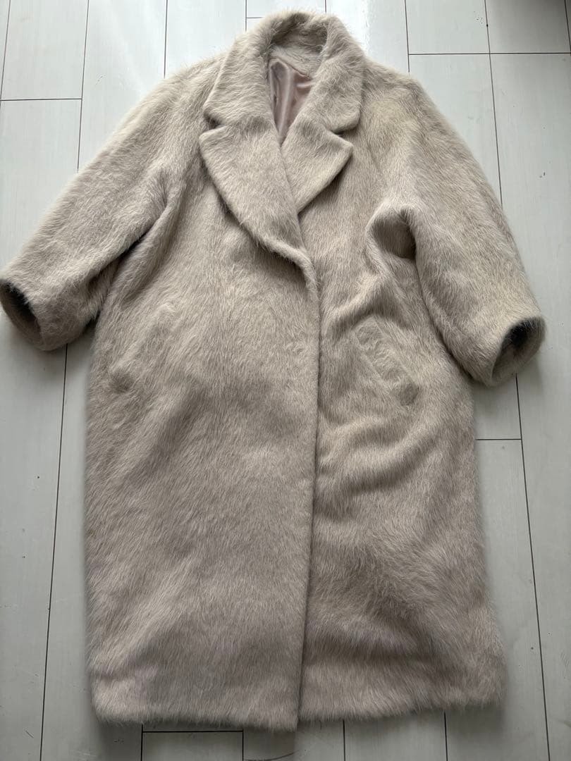SNIDELシャギーコクーンコート ベージュsize0