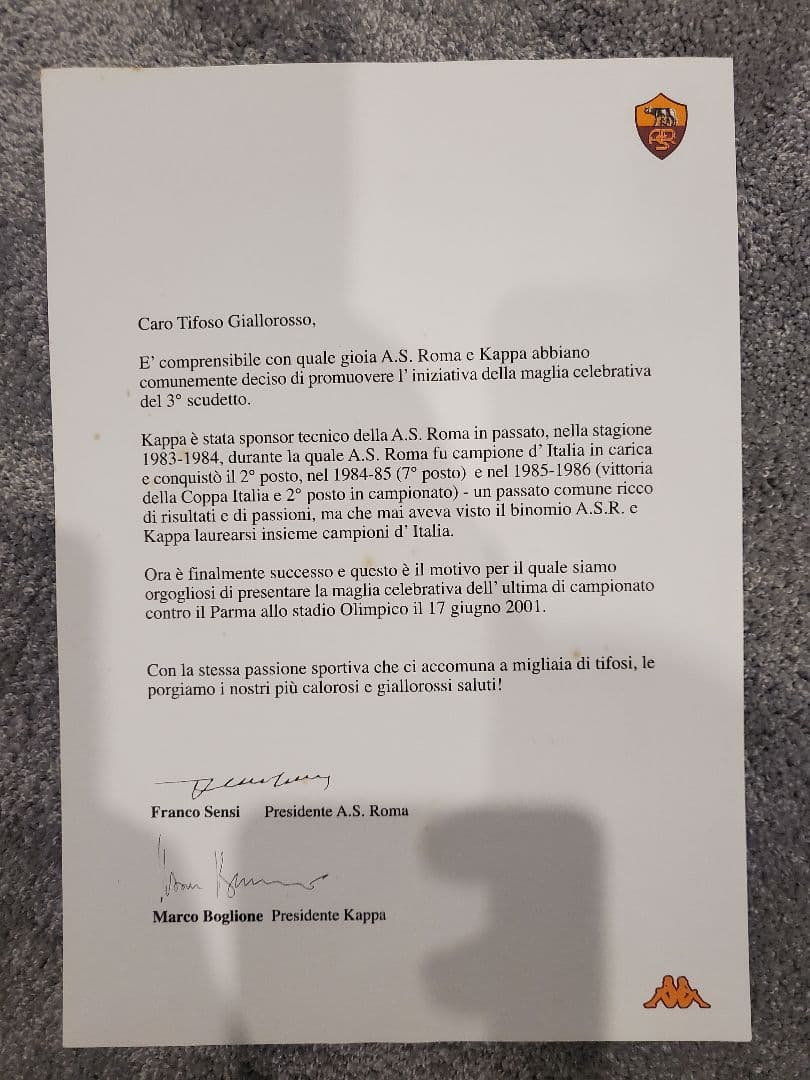 中田英寿 A.S. ROMA NAKATA 記念 限定 レプリカ ユニ ローマ