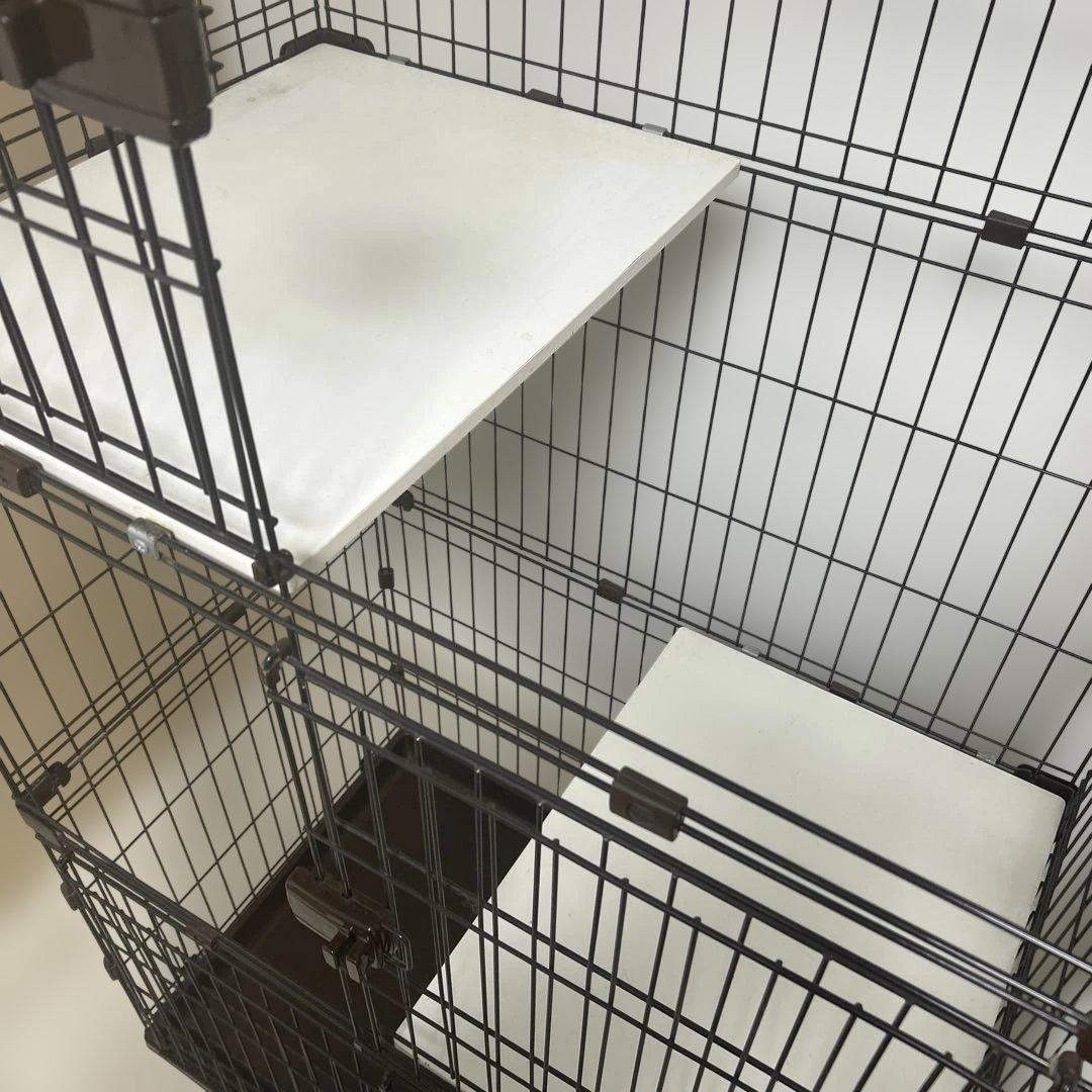 アイリスオーヤマ　コンビネーションサークル　3段　棚付き　キャットケージ　犬猫用