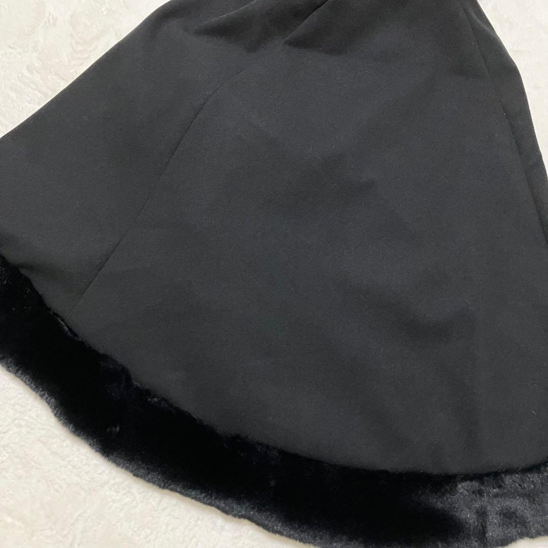 新品同様 タグ付 CHERI MI ファー ケープコート 黒　ポンチョ Free