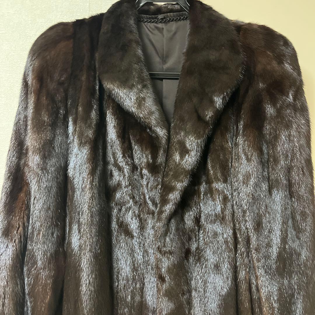 SAGA Superb Quality サガミンク　ロングコート　ダークブラウン