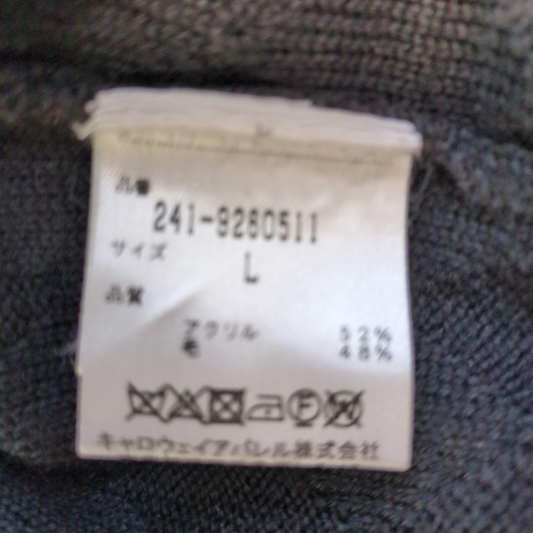 Callaway アーガイル柄ニットタートルネックセーター 黒 Lサイズ