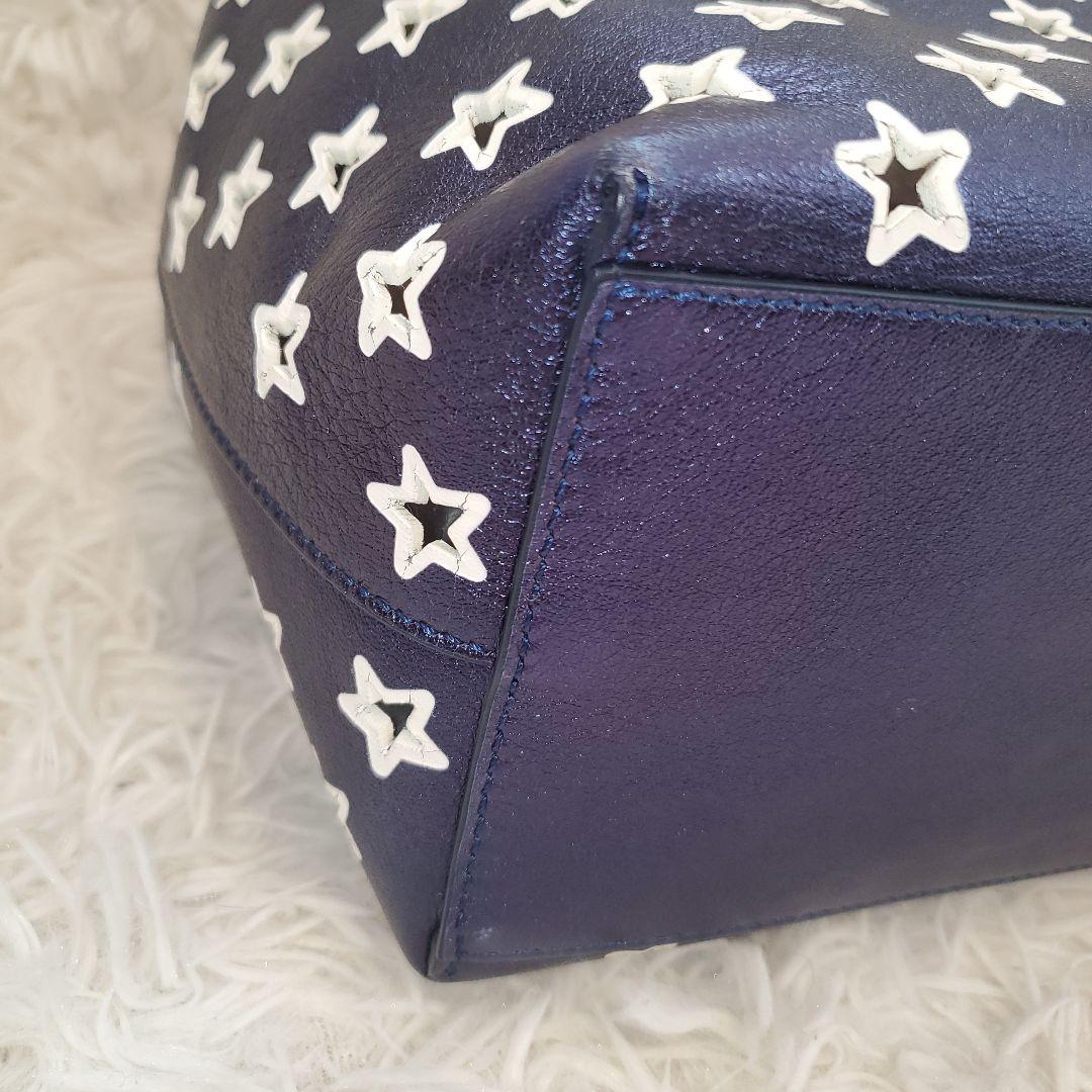 ⭐美品⭐Jimmy Choo 星柄 パンチング トートバッグ ブルー a4収納