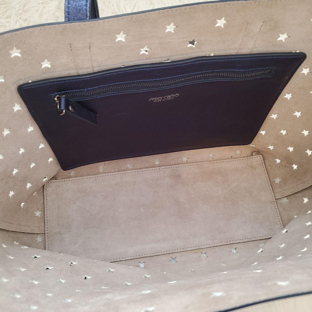 ⭐美品⭐Jimmy Choo 星柄 パンチング トートバッグ ブルー a4収納