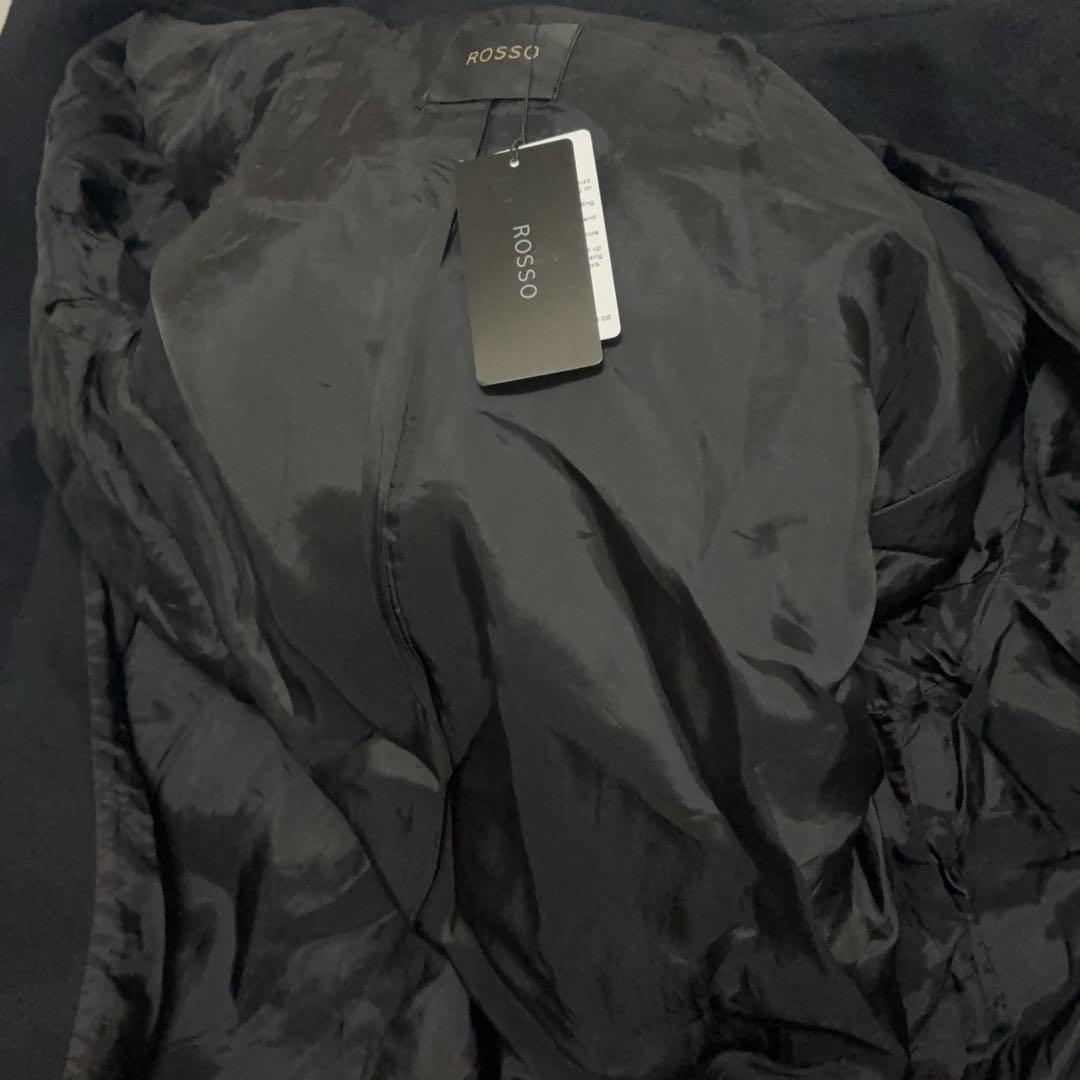 新品 タグ付き ROSSO ブラック カシミヤ混 チェスターコート