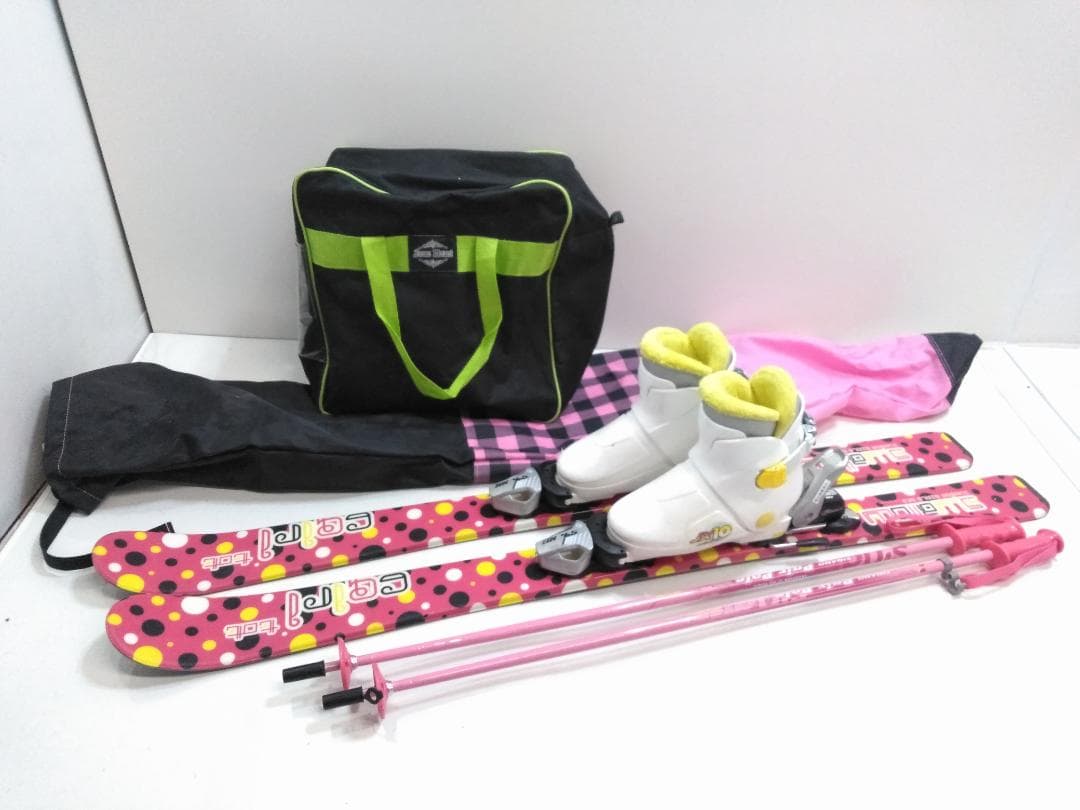 女の子 ジュニアスキー5点セット スワロー 120cm ブーツ 21cm ◇