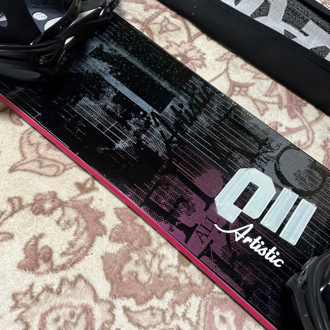 美品 011Artistic FLATKING 150cm スノーボードセット