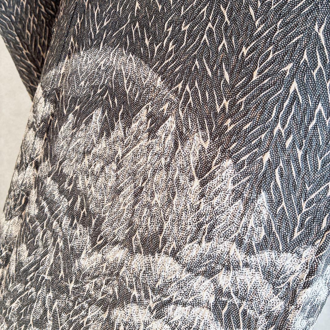 〈長襦袢➕〉訪問着　フルセット　着物　正絹　保津川下り　渋　パールトーン　J8