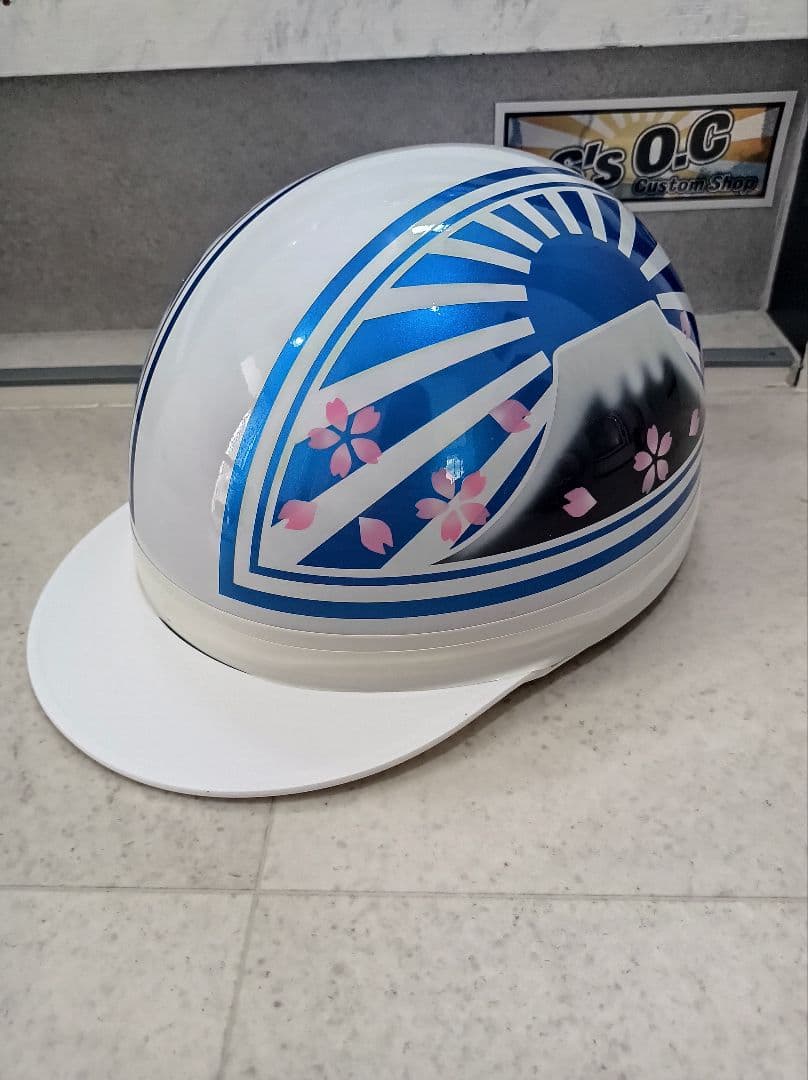 カスタムコルク半　白✘Candyブルー富士日章　桜花