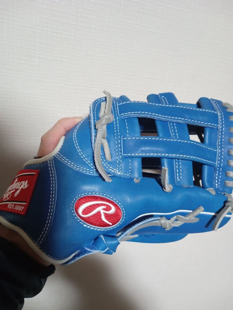 Rawlings 軟式グローブ 青 LAロゴ　大人用　内野用