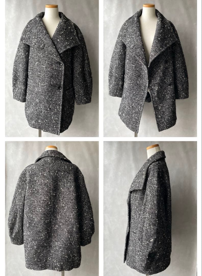 極美品✨エストネーション　23AW 6.8万　ツイードネップコクーンコート　36