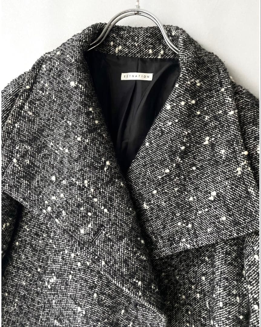 極美品✨エストネーション　23AW 6.8万　ツイードネップコクーンコート　36