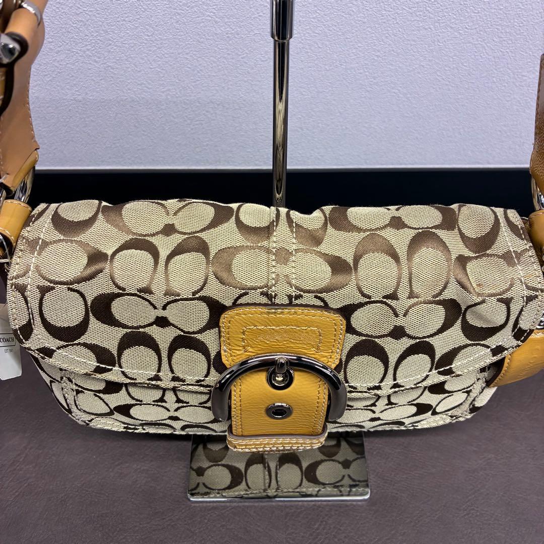 【鑑定済み・タグ付き】COACH シグネチャー F13113 ワンショルダー