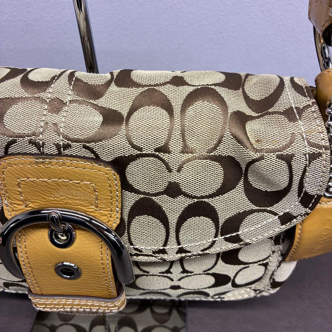 【鑑定済み・タグ付き】COACH シグネチャー F13113 ワンショルダー