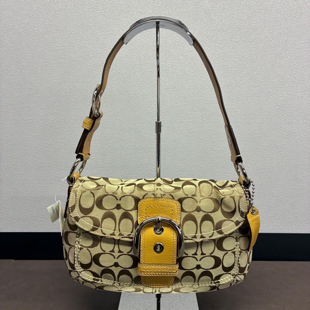 【鑑定済み・タグ付き】COACH シグネチャー F13113 ワンショルダー