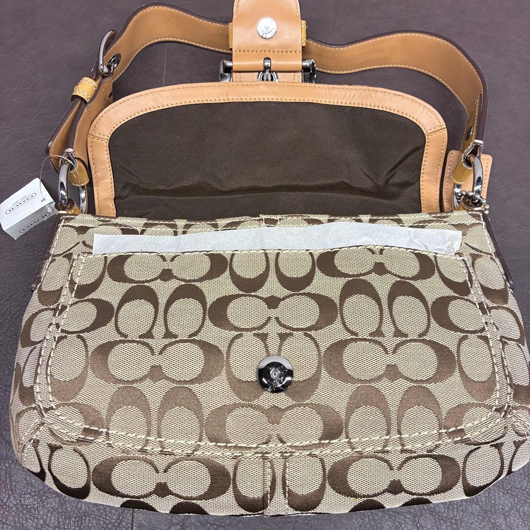 【鑑定済み・タグ付き】COACH シグネチャー F13113 ワンショルダー