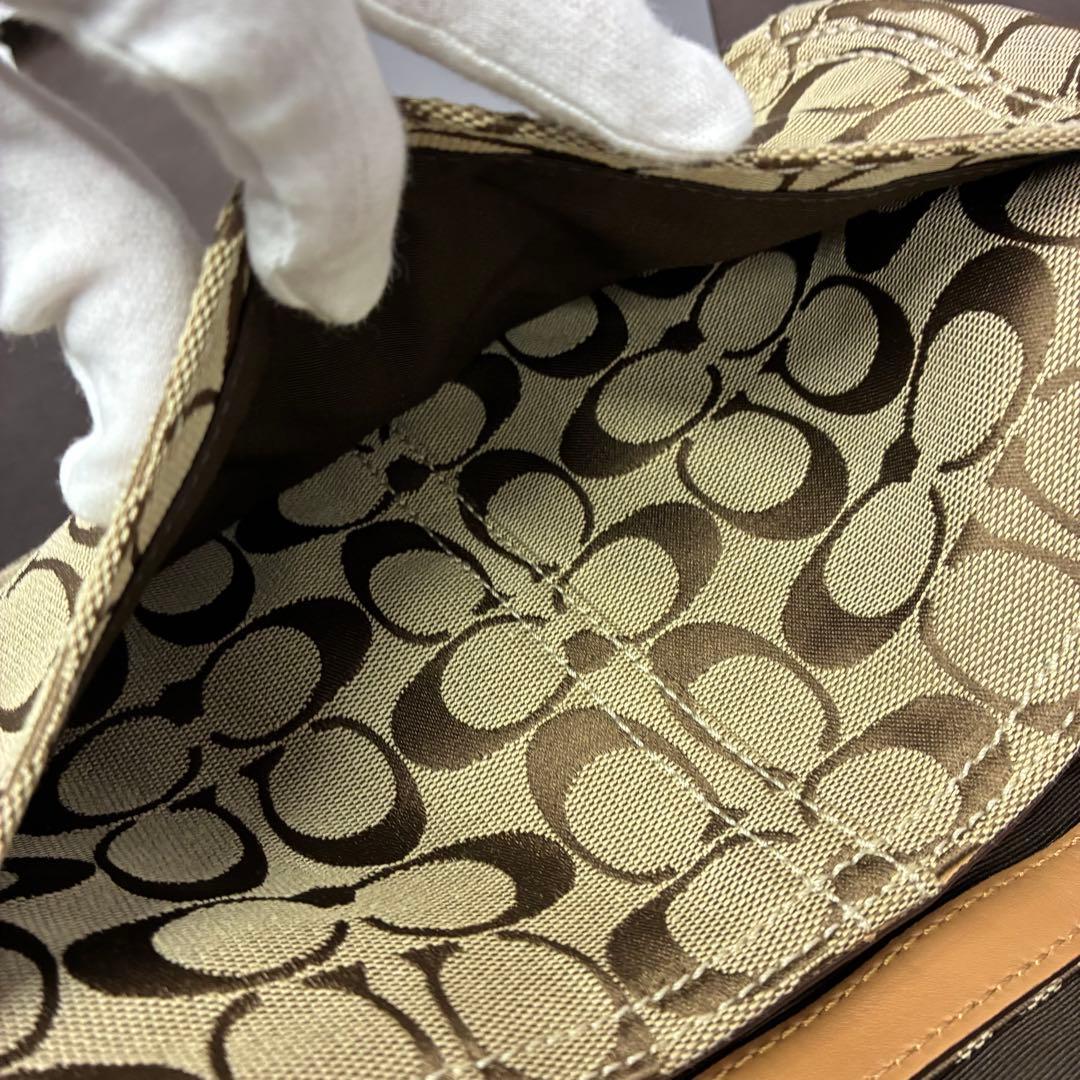 【鑑定済み・タグ付き】COACH シグネチャー F13113 ワンショルダー