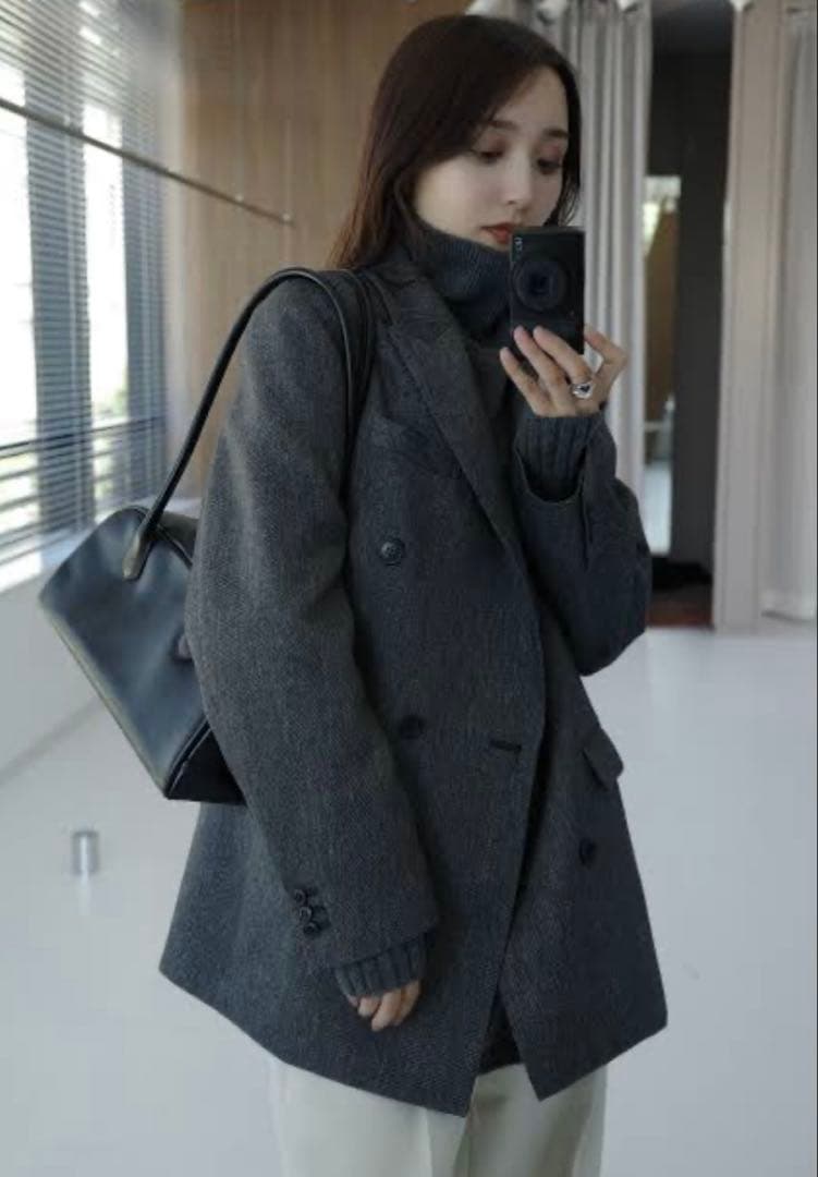 MARW ユナイテッドアローズ オーバー ダブル ジャケット 36 ダークグレー