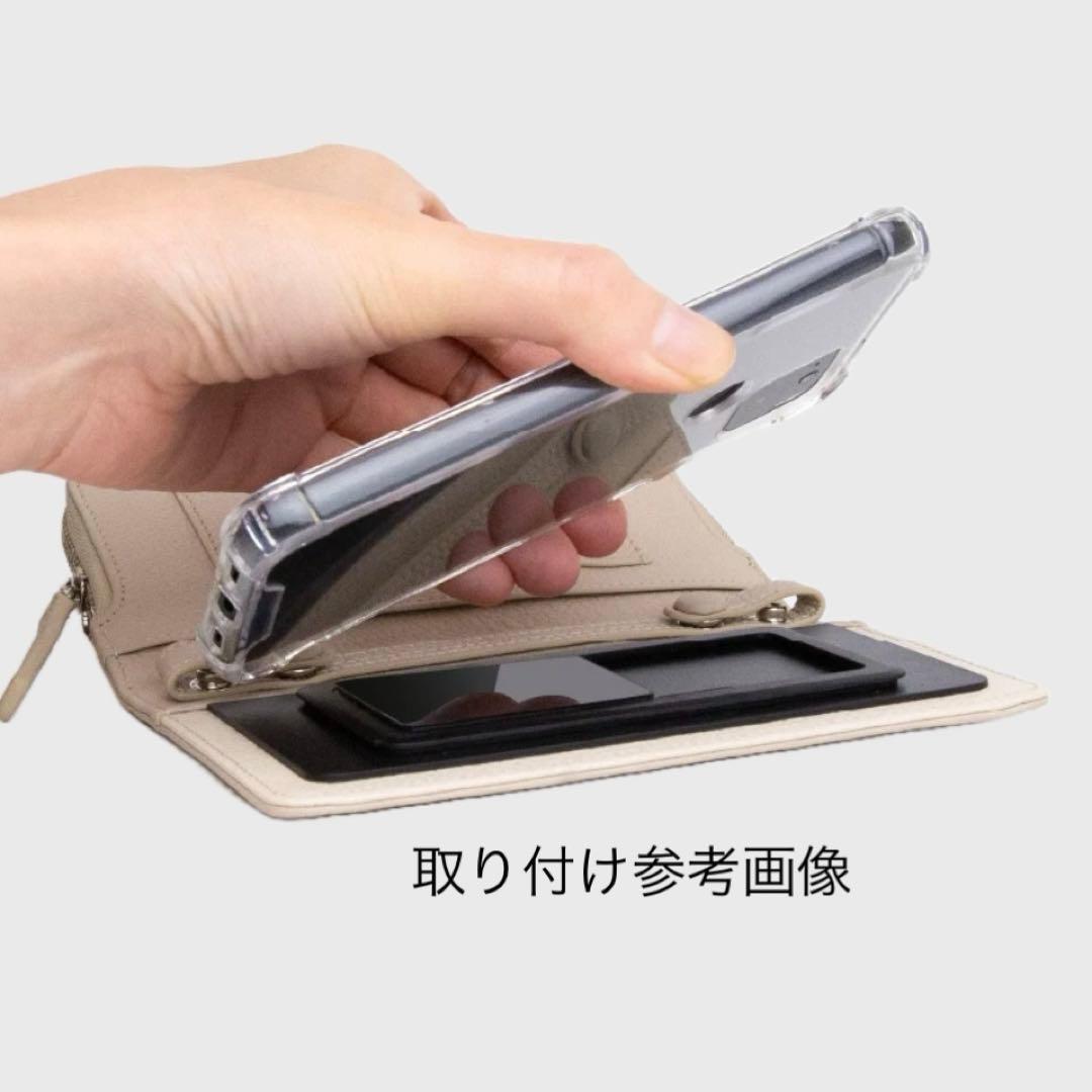 デミュウDEMIU スマホケース 手帳型ブラック マルチ専用ストラップ付き本革