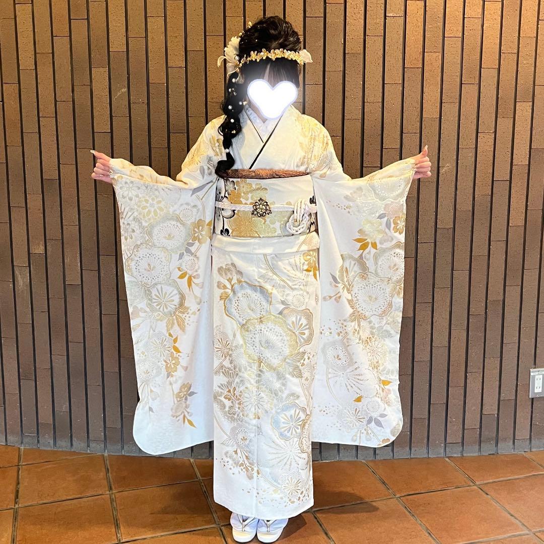 ♡振袖 フルセット 金 白♡