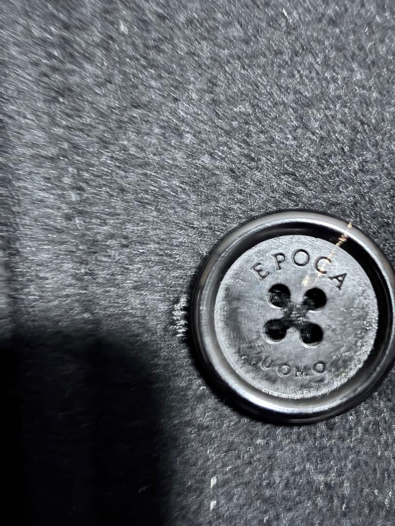 EPOCA UOMOブラック チェスター 厚手　羊毛100 コート ベルト付き