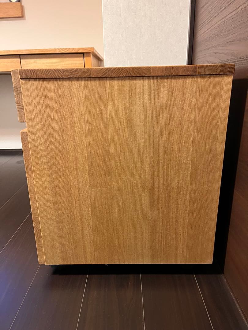 【表記ミスあり】MUJI無印良品 天然木 木製デスクキャビネット タモ材