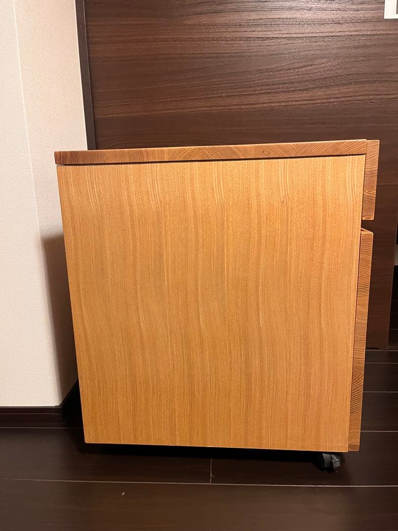 【表記ミスあり】MUJI無印良品 天然木 木製デスクキャビネット タモ材