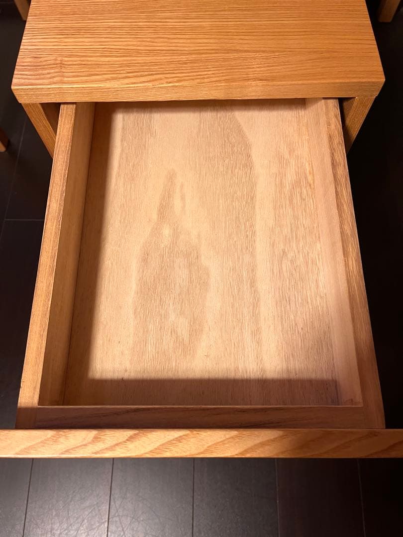 【表記ミスあり】MUJI無印良品 天然木 木製デスクキャビネット タモ材