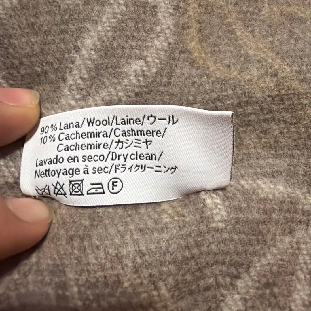 美品 LOEWE ロエベ アナグラム ブロック マフラー カシミヤ ウール
