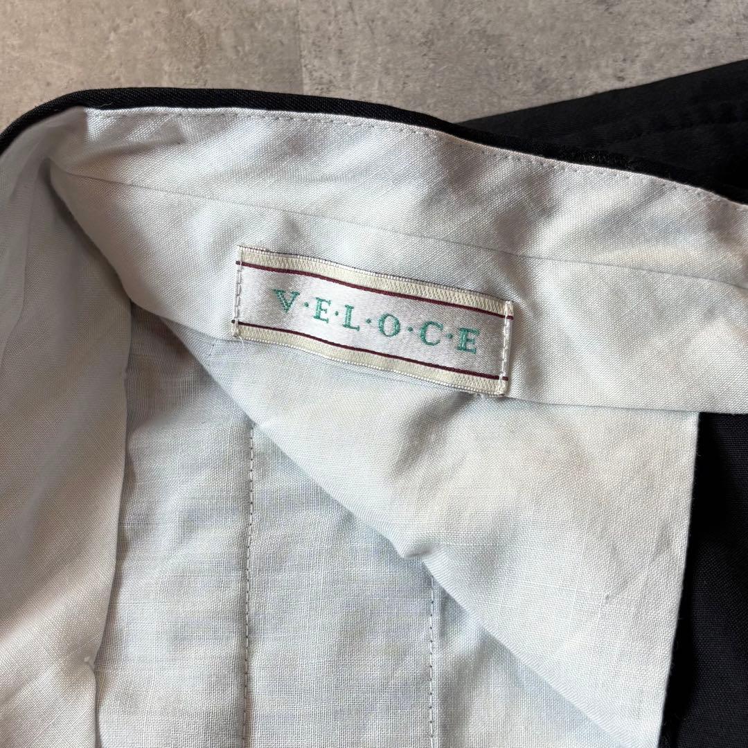 希少◎ヴィンテージ古着 レーヨン混 2タックワイドスラックス 黒 W38 L30