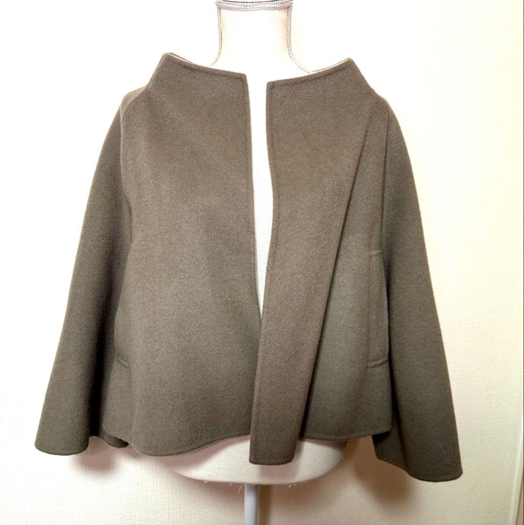 カシミヤ混 ADORE アドーア ２ＴＯＮＥリバー ジャケット