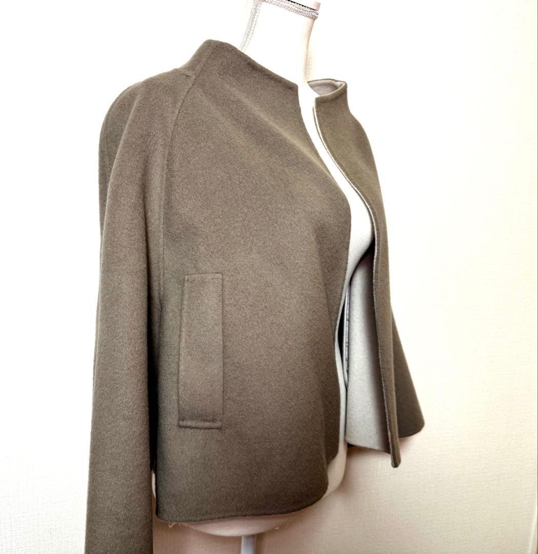 カシミヤ混 ADORE アドーア ２ＴＯＮＥリバー ジャケット